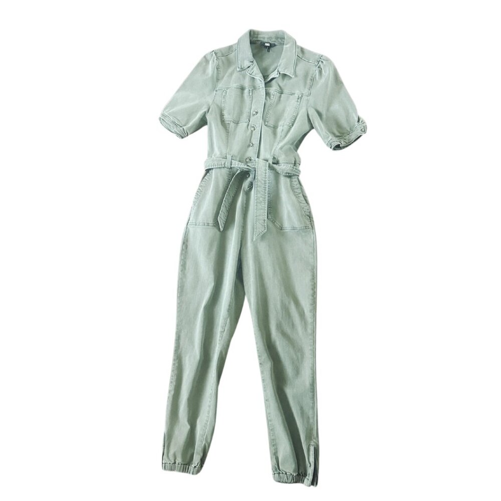 Paige Denim Green Mayslie Jumpsuit